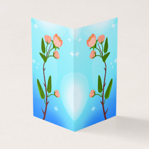 Dégradé du ciel bleu avec branche de ressort fleur