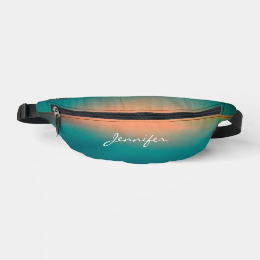 Dégradé Moderne Teal Vert Orange Nom (Recto)