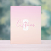 Dégradé ombré rose clair et pêche Nom et monogramm (Neutre)