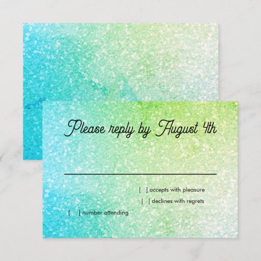 Dégradé Pailleté RSVP Turquoise Lime (Devant / Derrière)