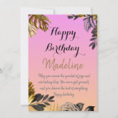 dégradé rose de la carte d'anniversaire de style v (Devant)