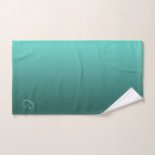 Dégradé Turquoise avec monogramme personnalisé (Serviette à main)