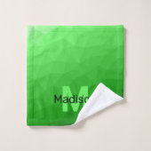 Dégradé vert clair géométrie motif maille Monogram (Gant de toilette)