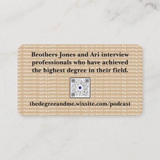 Degré et Carte de visite (Dos)