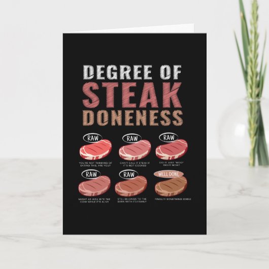Degree Of Steak Doneness Meat Grill BBQ Kaart (Voorkant)