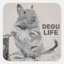 DEGU LIFE VIERKANTE STICKER