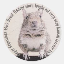 ♛ DEGU ♛ RONDE STICKER