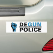 DEGUN THE POLICE BUMPERSTICKER (Op auto)
