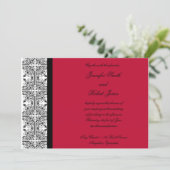 Dégustation dans la Faire-part de mariage rouge éc (Debout devant)