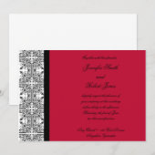 Dégustation dans la Faire-part de mariage rouge éc (Devant / Derrière)