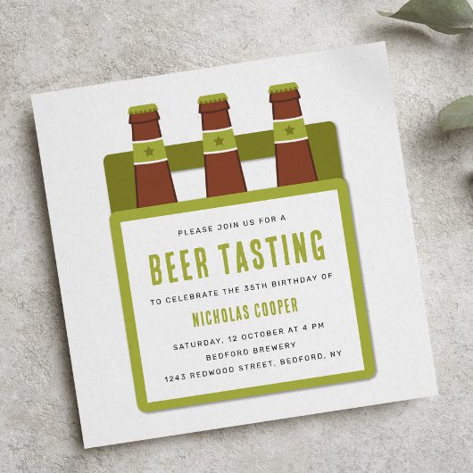 Dégustation de bière Anniversaire Fête Invitation 