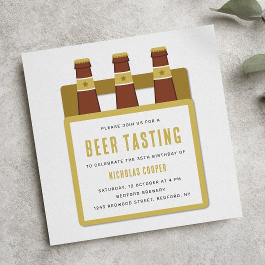 Dégustation de bière Anniversaire Fête Invitation