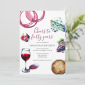 Dégustation de vin 40e anniversaire Invitation (Debout devant)