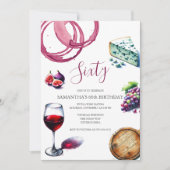 Dégustation de vin 60E ANNIVERSAIRE Invitation (Devant)