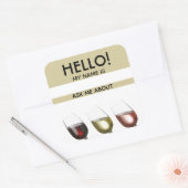 Dégustation de vin Bonjour Nom Étiquette Me Demand (Enveloppe)