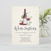 Dégustation de vin Douche nuptiale invitation Rust (Debout devant)