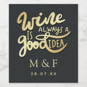 Dégustation de vin Fête des mariées Étiquette de v (Étiquettes simples)