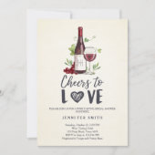 Dégustation de vin invitation de la douche nuptial (Devant)