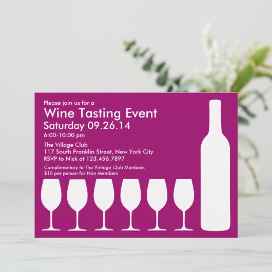 Dégustation de vin Invitation plate (Debout devant)