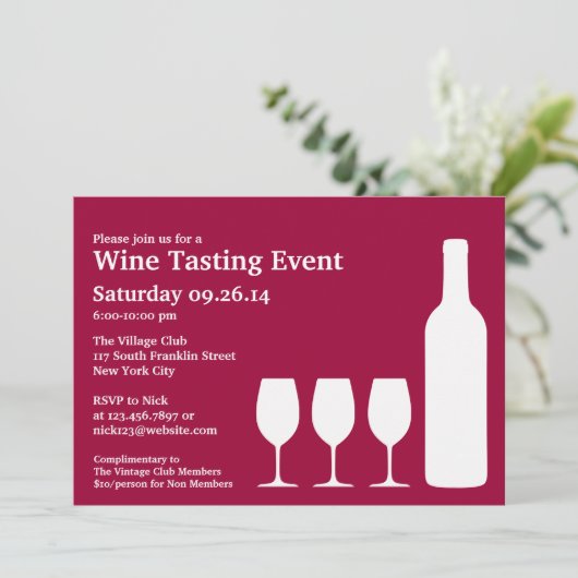 Dégustation de vin Invitation plate (Debout devant)