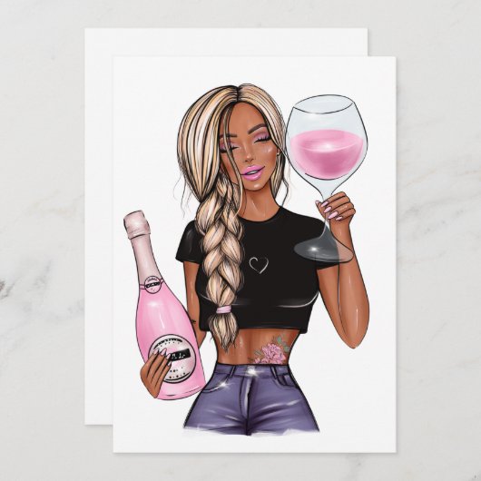 Dégustation De Vins Invitation De Douche Nuptiale (Devant / Derrière)