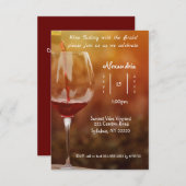 Dégustation De Vins Invitation De Douche Nuptiale (Devant / Derrière)