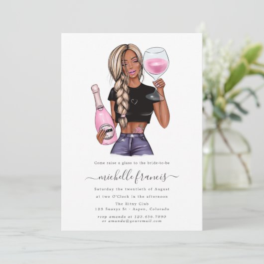 Dégustation De Vins Invitation De Douche Nuptiale (Debout devant)