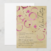 Dégustation De Vins Invitation De Douche Nuptiale (Devant / Derrière)