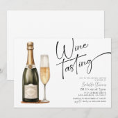 Dégustation De Vins Invitation De Douche Nuptiale (Devant / Derrière)