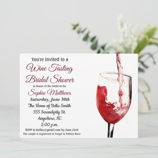 Dégustation De Vins Invitation De Douche Nuptiale (Debout devant)