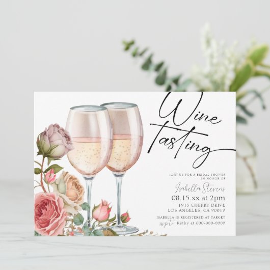 Dégustation De Vins Invitation De Douche Nuptiale (Debout devant)