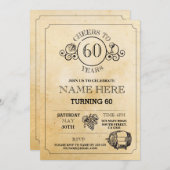 Dégustation de vins Russe Invitation d'anniversair (Devant / Derrière)