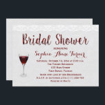 Dégustation Rustique De Vin Invitation De Douche N<br><div class="desc">Dégustation de vin rustique unique pour un événement de Fête des mariées rustique, avec un verre de vin rouge, dentelle vintage, de belles polices sur un arrière - plan en cuir blanc. Le texte, la police et la couleur des polices peuvent tous être customisés. Utilisez l'outil Customiser pour ajouter vos...</div>