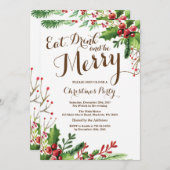 Dégustez et soyez joyeux Noël Invitation (Devant / Derrière)