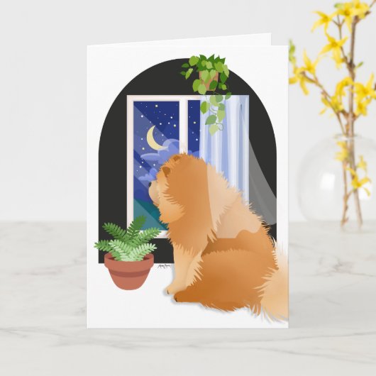 DEHORS IL Y A QUELQUE PART Chow cartes d'art (Fleur jaune)