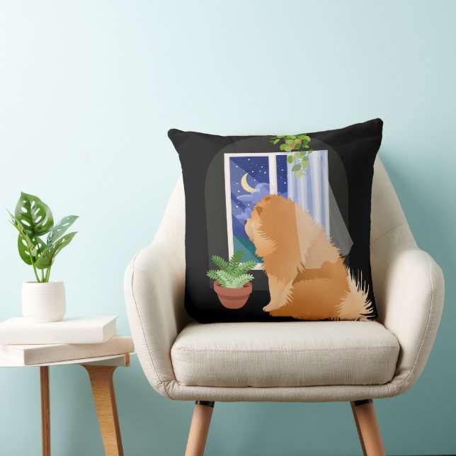 DEHORS IL Y A QUELQUE PART Chow Jeter oreiller (Chaise)