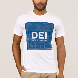 DEI Work Blauwdruk Technische tekening T-shirt