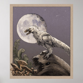 Deinonychus en de maan poster