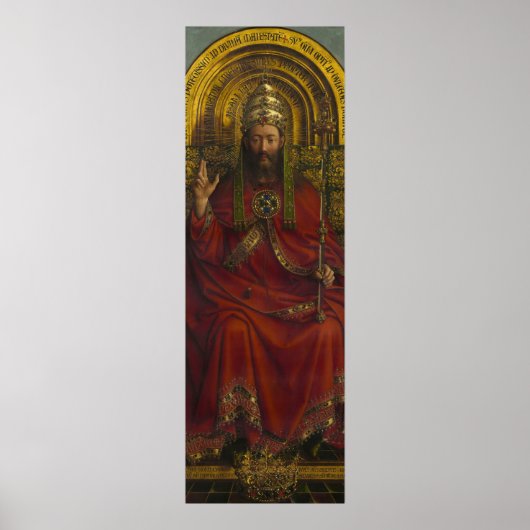 Deity Enthroned, Christus, het Gent Altarpart Poster (Voorkant)