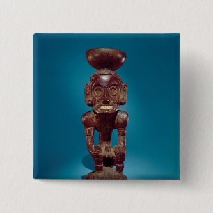 Deity figures , Dominicaanse Republiek Vierkante Button 5,1 Cm