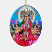 Deity van Gayatri Devi van de godin Keramisch Ornament (Rechts)
