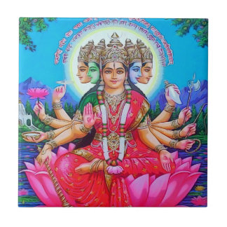 Deity van Gayatri Devi van de godin Tegeltje