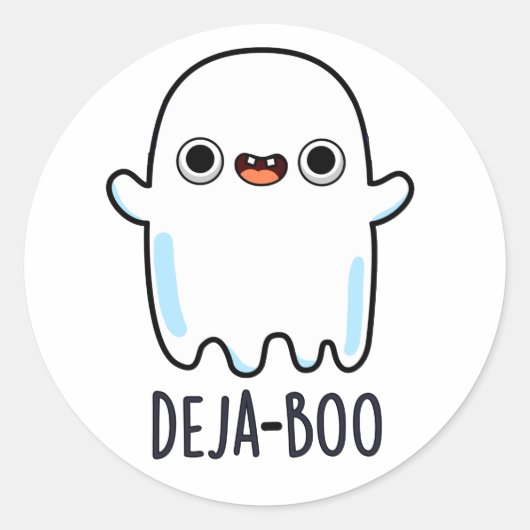 Deja Boo Funny Ghost Pun Ronde Sticker (Voorkant)