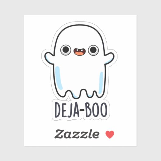 Deja Boo Funny Ghost Pun Sticker (Vel)
