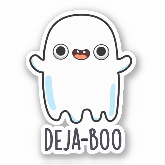 Deja Boo Funny Ghost Pun Sticker (Voorkant)