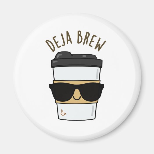 Deja Brew Funny Coffee Pun Magneet (Voorkant)
