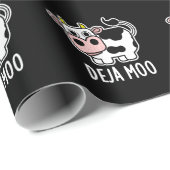 Deja Moo Funny Koe Pun Dark BG Cadeaupapier (Rol Hoek)