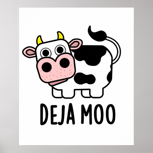 Deja Moo Funny Koe Pun Poster (Voorkant)