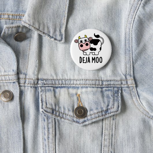Deja Moo Funny Koe Pun Ronde Button 5,7 Cm (In situ)
