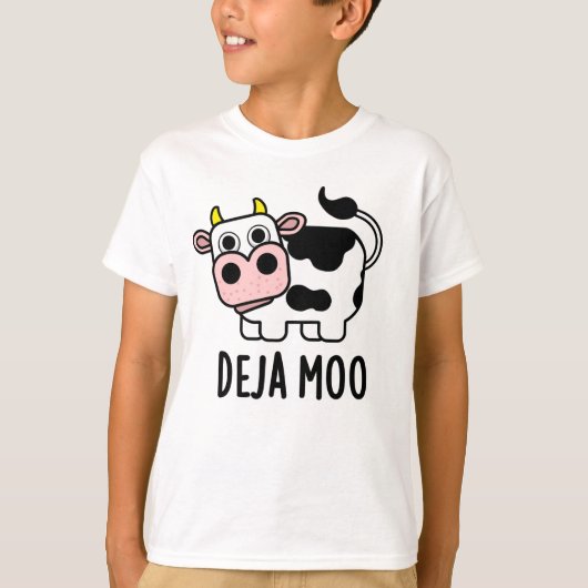 Deja Moo Funny Koe Pun T-shirt (Voorkant)